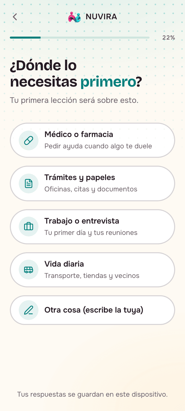 Captura de la app: elegir el idioma que quieres aprender